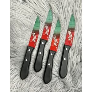 NHL Minnesota Wild Double Sided Logo Print Steak Knife 4pc Household Cutlery Set